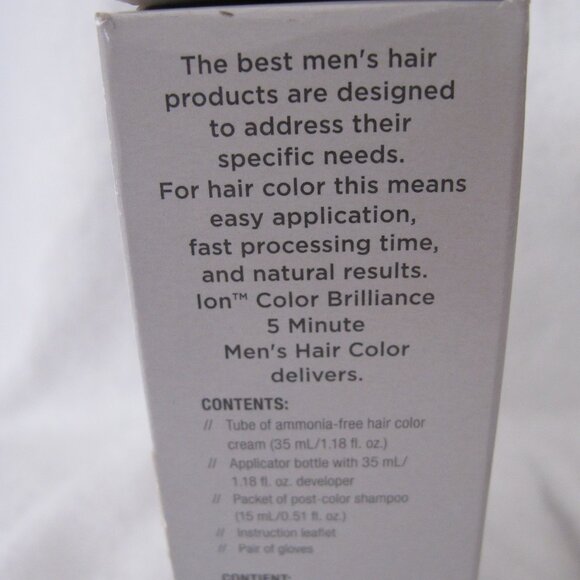 NIB - ion Men's 5-Minute Steel Gray Hair Color Kit - Picture 8 of 9